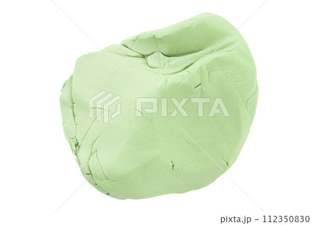 Green plasticine isolated on white background Green plasticine isolated on white background 112350830