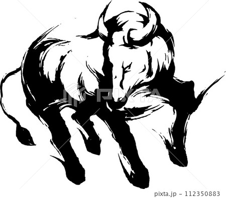 牛の墨絵のイラスト素材 [112350883] - PIXTA