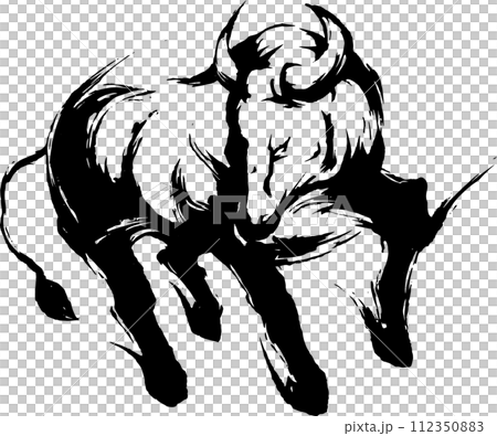 cow ink painting cow ink painting 112350883