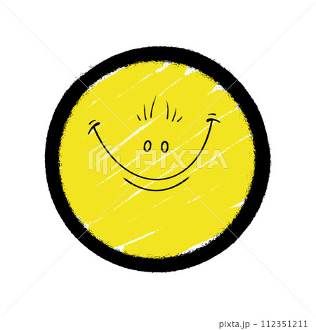 Graffiti emoticon. Smiling face painted spray paint. Vector illustration Graffiti emoticon. Smiling face painted spray paint. Vector illustration 112351211