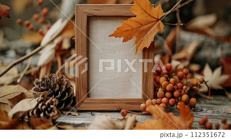 Recycled wooden frame. A small creative project made from reclaimed wood. DIY 112351672