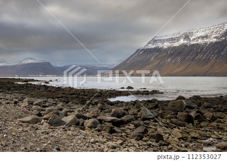 Atlantic ocean coast and mountains, Westfjords, Iceland Atlantic ocean coast and mountains, Westfjords, Iceland 112353027
