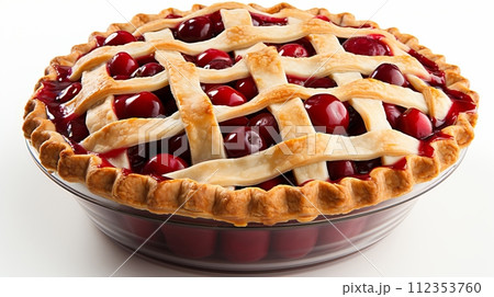 AI-generated content. Cherry Pie. Delectable Dessert for Baking Enthusiasts and Bakery Inspiration 112353760
