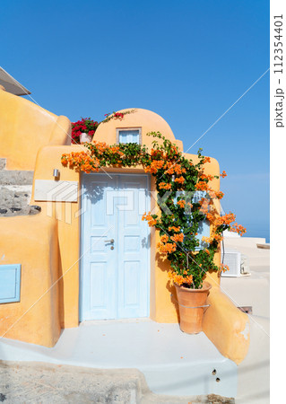 beautiful details of Santorini island, Greece 112354401