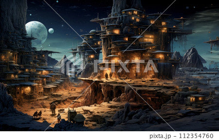 AI-generated content. In the vast expanse of...のイラスト素材 [112354760] - PIXTA