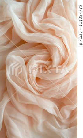 Gentle fabric folds, soft pastel colors, smooth and calming texture for background Gentle fabric folds, soft pastel colors, smooth and calming texture for background 112354785