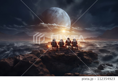 AI-generated content. Astronauts Explore the Lunar Surface on a Grand Expedition.Generated image 112354923