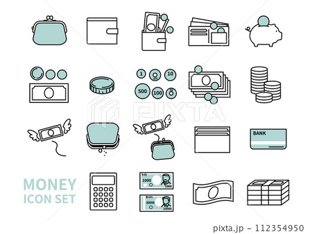 お金に関するアイコンセット 112354950