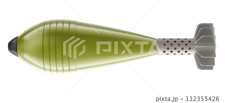 Mortar bomb, 3D rendering Mortar bomb, 3D rendering 112355426