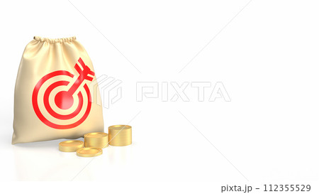 The Money Bag and coins for Business concept 3d rendering. The Money Bag and coins for Business concept 3d rendering. 112355529