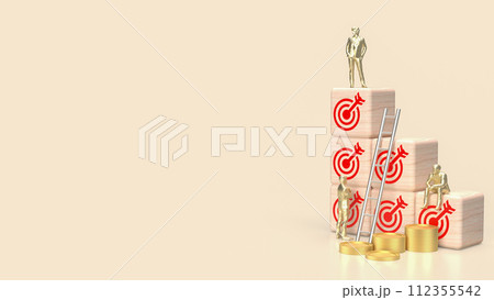 The target icon on wood cube for Business concept 3d Rendering 112355542