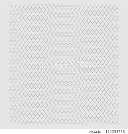 Metallic black mesh on a white background. Geometric texture. Interlaced wavy lines. Monochrome linear waves fence. Vector illustration. 112355756