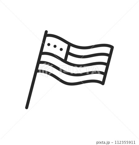 American Flag Icon in Outline Style. Vector Illustration of USA National Symbol for Independence Day, Patriotic or Elections Events, and Political Identity. 112355911