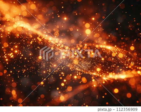 Abstract Golden Sparkles and Bokeh Lights. Abstract background. Generative AI 112356909