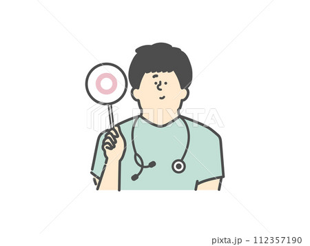 男性医師のマルイラスト(⚪︎) 男性医師のマルイラスト(⚪︎) 112357190