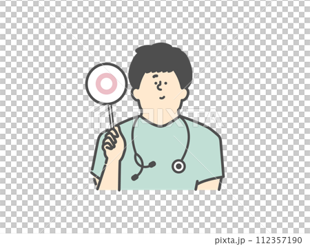 男性医師のマルイラスト(⚪︎) 男性医師のマルイラスト(⚪︎) 112357190