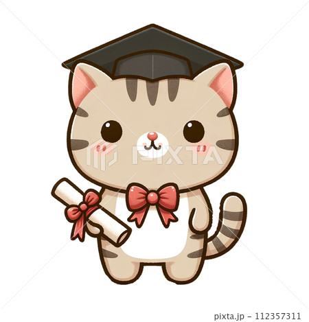 ねこ　可愛い　イラスト　動物 112357311