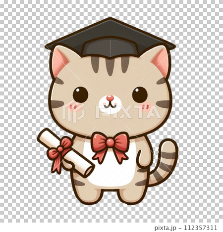 ねこ　可愛い　イラスト　動物 112357311