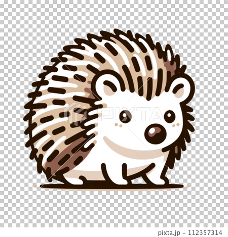 はりねずみ　可愛い　イラスト　動物 112357314