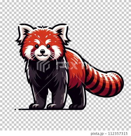 レッサーパンダ　可愛い　イラスト　動物 112357315