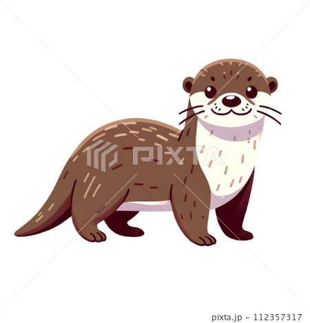 カワウソ　可愛い　イラスト　動物 112357317