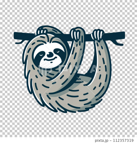 なまけもの　可愛い　イラスト　動物 112357319
