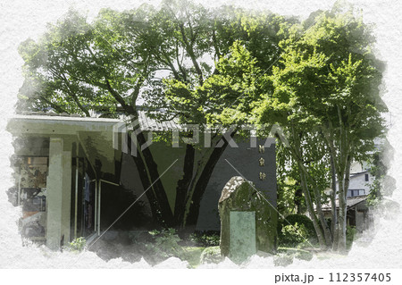 水彩画風 小布施 北斎館 長野県小布施町 水彩画風 小布施 北斎館 長野県小布施町 112357405