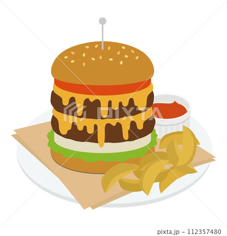ハンバーガーのイラスト ハンバーガーのイラスト 112357480