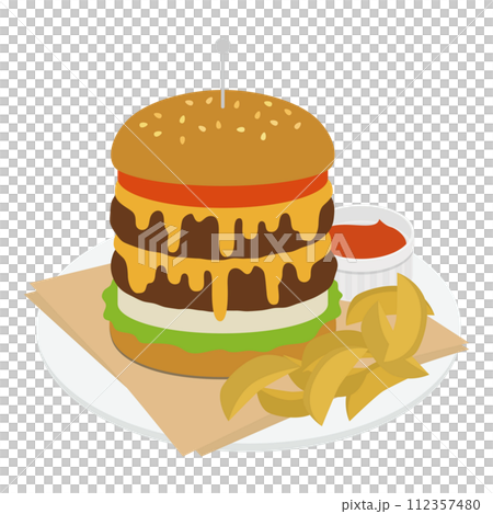 ハンバーガーのイラスト ハンバーガーのイラスト 112357480