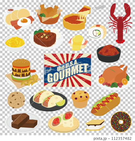 American cuisine illustration set 112357482