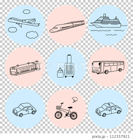 Simple vehicle icon illustration set 5 112357921
