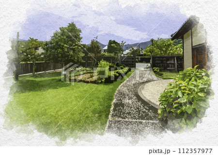 水彩画風 松代 旧白井家表門 無料休憩所 長野県長野市 水彩画風 松代 旧白井家表門 無料休憩所 長野県長野市 112357977