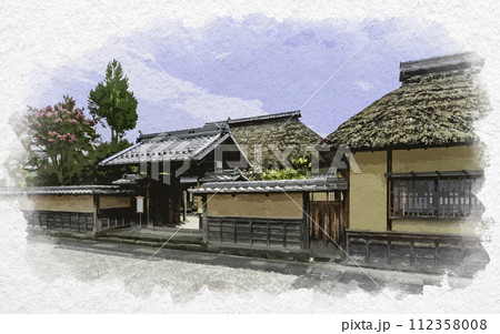 水彩画風　松代　旧樋口家住宅　長野県長野市 112358008