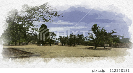 水彩画風 松代 松代城跡 本丸 長野県長野市 水彩画風 松代 松代城跡 本丸 長野県長野市 112358181