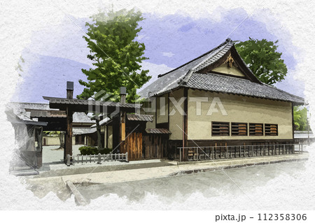水彩画風　松代　松代藩文武学校　長野県長野市 112358306