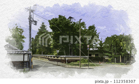 水彩画風　松代　松代藩文武学校　長野県長野市 112358307