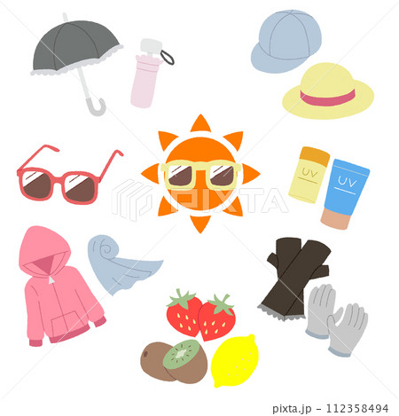 手描き風のUV対策グッズ 112358494