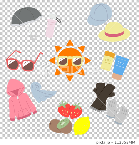 手描き風のUV対策グッズ 112358494