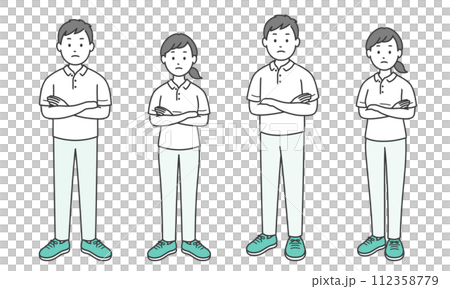 Male and female caregivers who are thinking with their arms crossed 112358779