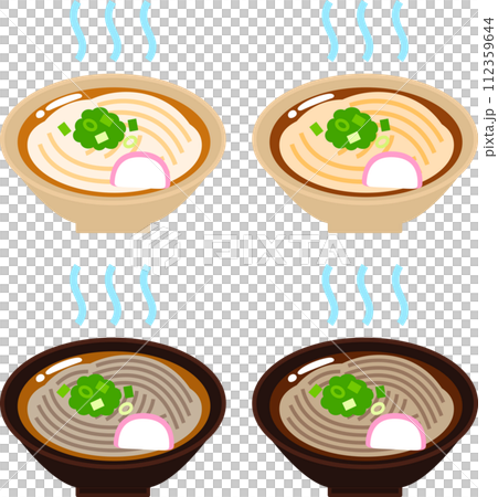 烏龍麵蕎麥麵配淺湯和濃湯 112359644