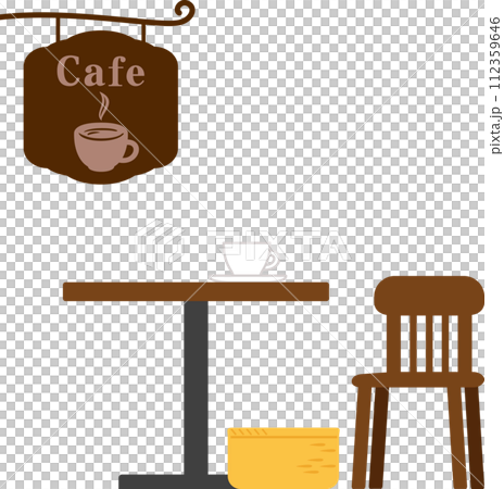 カフェの席、テーブルと椅子 カフェの席、テーブルと椅子 112359646