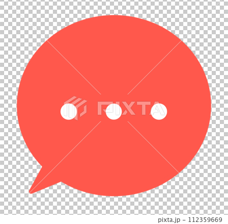Red｜Simple dotted speech bubble 112359669