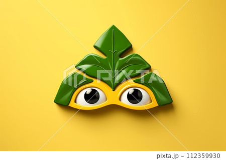Abstract 3d eye icon, mockup vision symbol, Generative AI 112359930