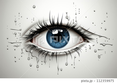 Close-up, hyper-realistic abstract single eye,のイラスト素材