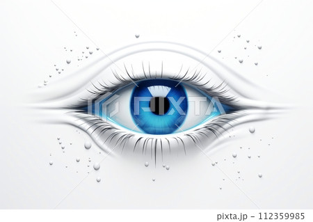 Close-up, hyper-realistic abstract single eye, Generative AI 112359985