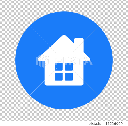 簡單的藍色房子標記 簡單的藍色房子標記 112360004