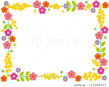花模様 フレーム 春イメージ 花模様 フレーム 春イメージ 112360225