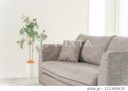 ソファ・採光窓のあるリビングルームのインテリア 112360410