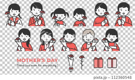母の日の人物イラスト素材 母の日の人物イラスト素材 112360548