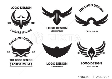 wings logo in modern minimal style wings logo in modern minimal style 112360797